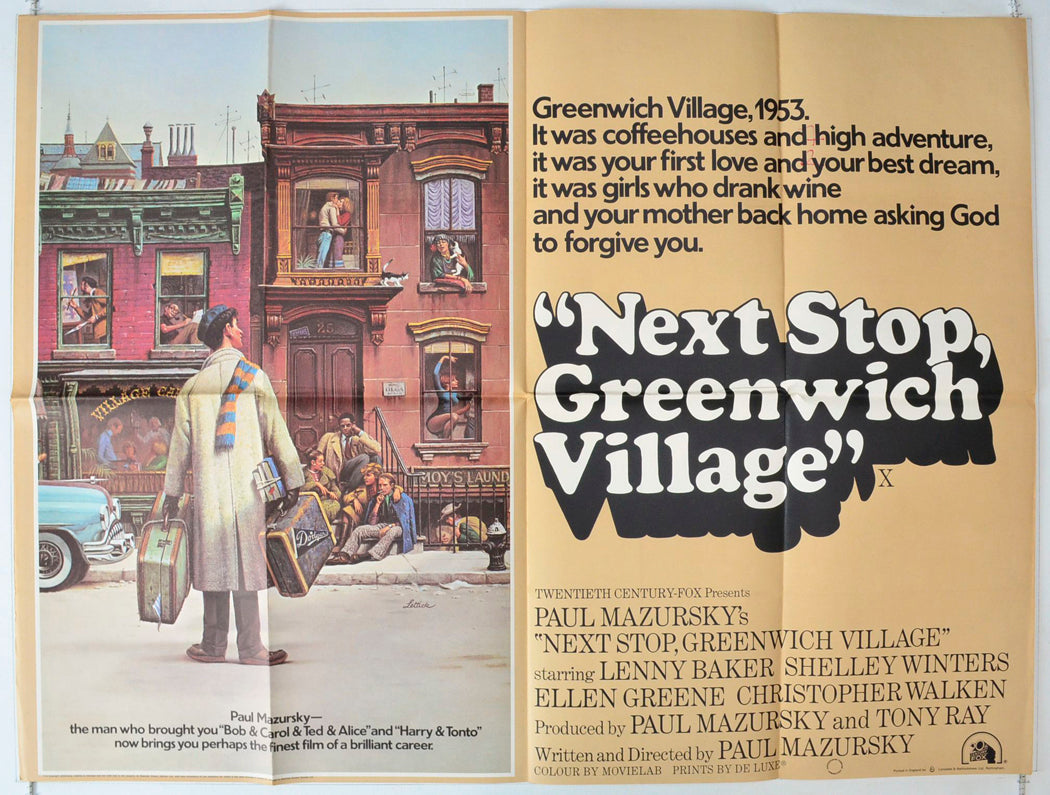 Next Stop Greenwich Village Original British Quad Poster - Movie Poster