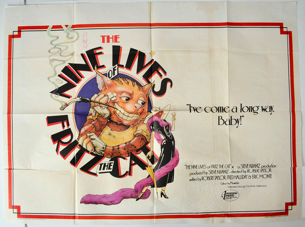 The Nine Lives Of Fritz The Cat Original British Quad Poster - Movie Poster