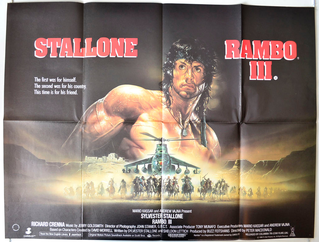 “Rambo :III” (a.k.a. Rambo3) Original British Quad Poster - Movie Post ...