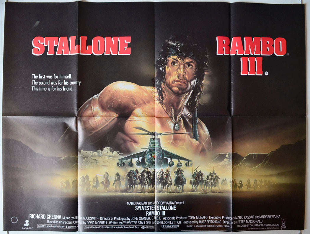 “Rambo :III” (a.k.a. Rambo3) Original British Quad Poster - Movie Post ...