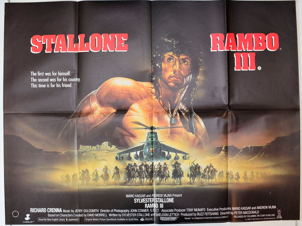 Rambo :III   (a.k.a. Rambo3)  Original British Quad Poster - Movie Poster