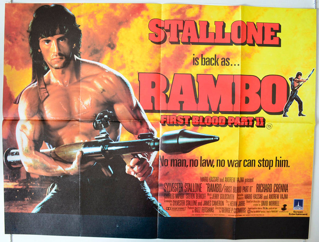 Rambo : First Blood Part II Original British Quad Poster - Movie Poster