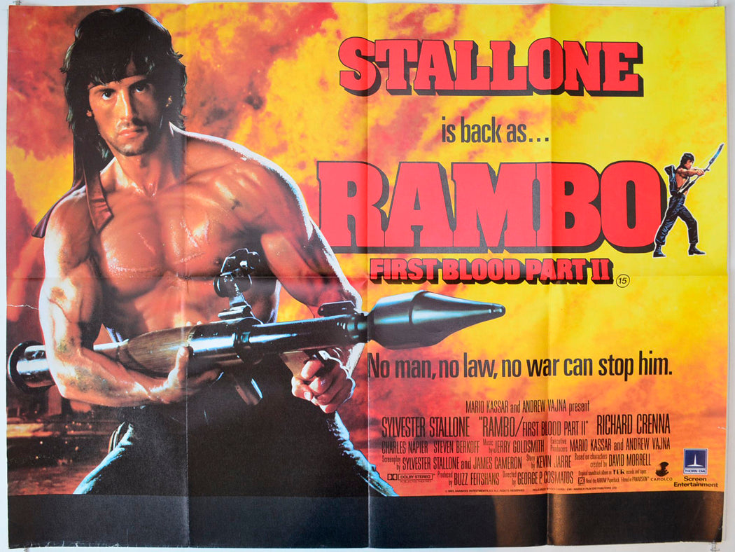 Rambo : First Blood Part II Original British Quad Poster - Movie Poster