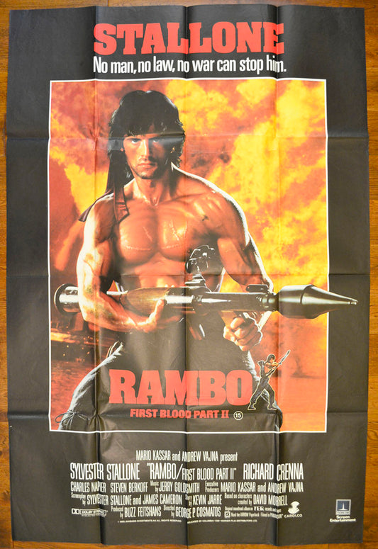 Rambo : First Blood Part II Original UK Bus Stop Poster - Movie Poster