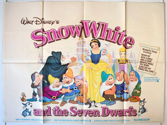 Snow White And The Seven Dwarfs Original British Quad Poster - Movie Poster