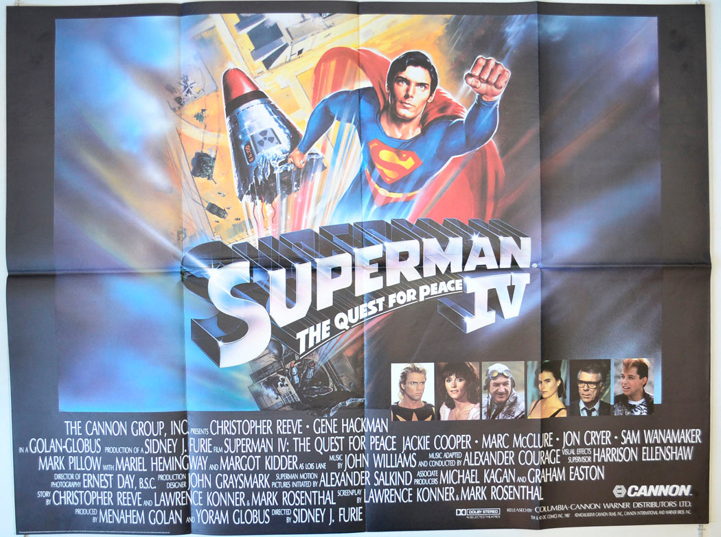 Superman IV : The Quest For Peace   (Superman 4)  Original British Quad Poster - Movie Poster