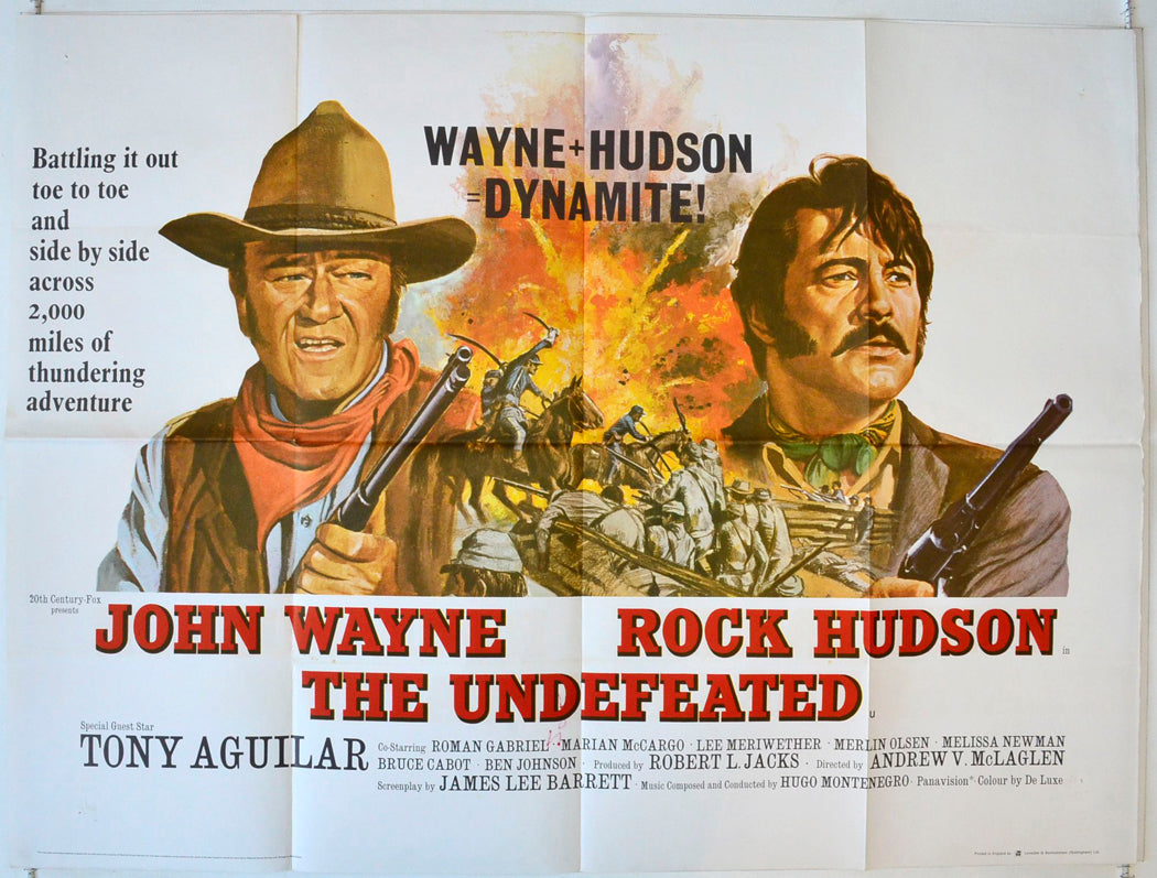 The Undefeated Original British Quad Poster - Movie Poster