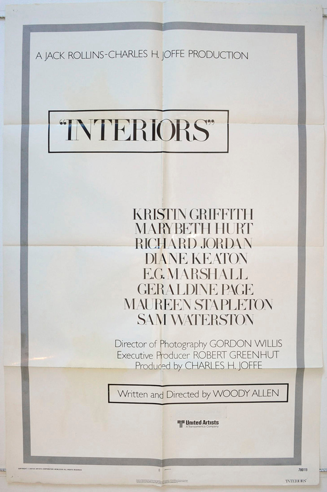 Interiors Original One Sheet Poster - Movie Poster