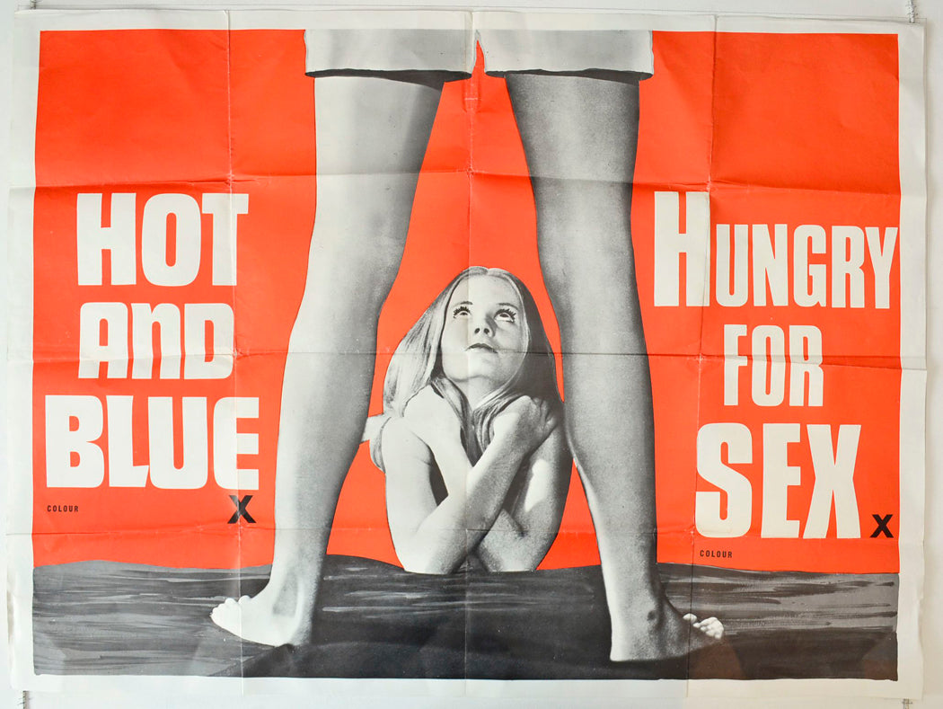 Hot And Blue / Hungry For Sex   (Double Bill) Original British Quad Poster - Movie Poster - Movie Poster - Cinema Poster