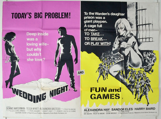 Wedding Night / Fun And Games  (Double Bill)   Original British Quad Poster - Movie Poster