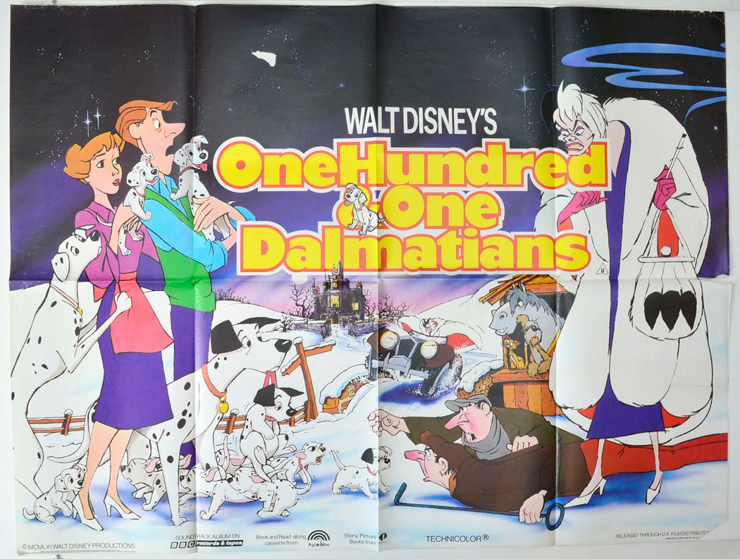 101 Dalmations   (a.k.a. One Hundred And One Dalmatians) Original British Quad Poster - Movie Poster 