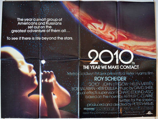 2010 : The Year We Make Contact   (White Text Glossy Version)  Original British Quad Poster - Movie Poster