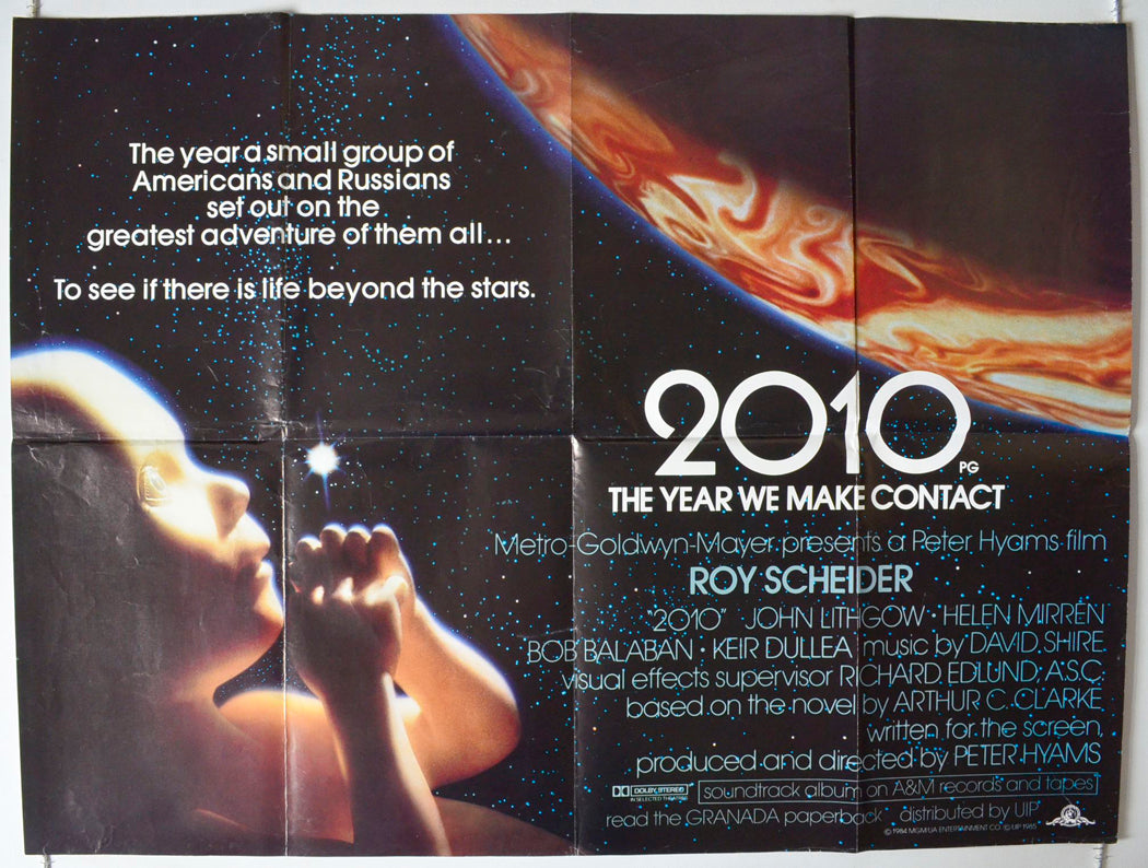 2010 : The Year We Make Contact  (White Text Glossy Version)   Original British Quad Poster - Movie Poster