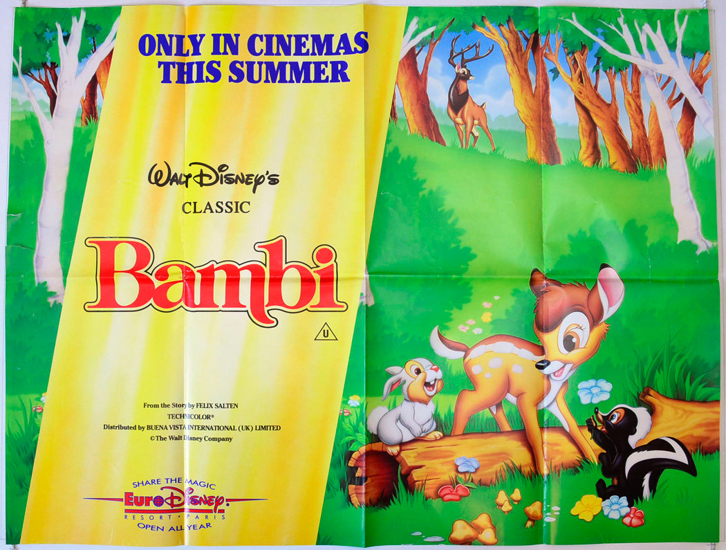 Bambi Original British Quad Poster - Movie Poster