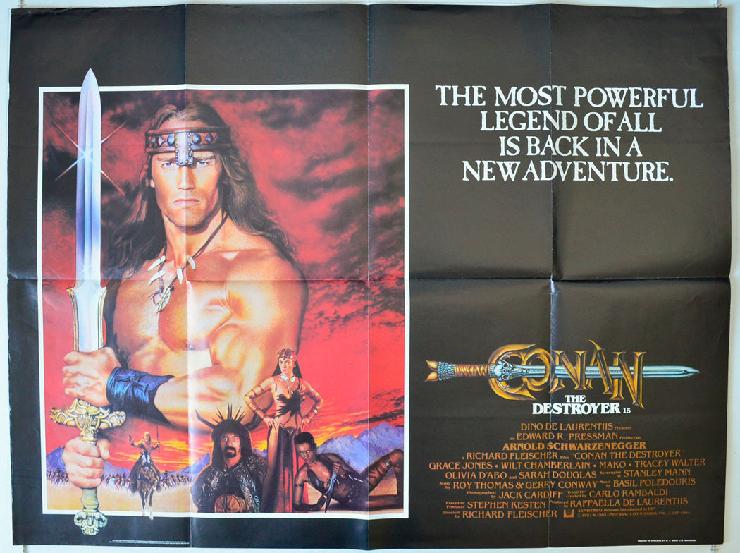 Conan The Destroyer Original British Quad Poster - Movie Poster