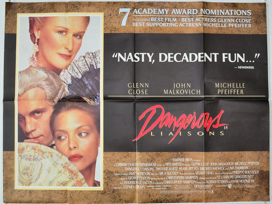 Dangerous Liaisons Original British Quad Poster - Movie Poster