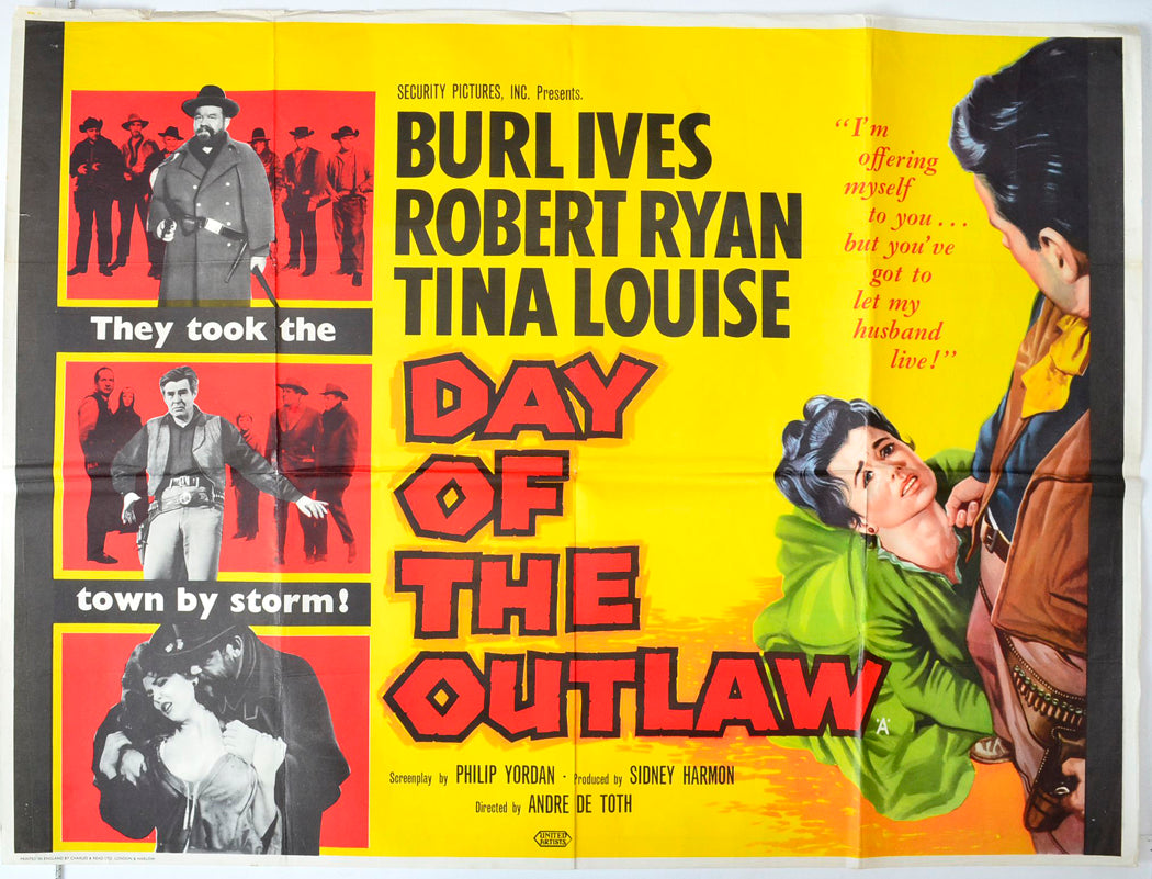 Day Of The Outlaw   Original British Quad Poster - Movie Poster