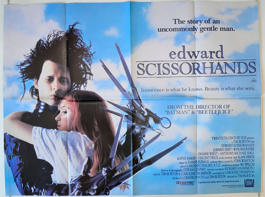 Edward Scissorhands Original British Quad Poster - Movie Poster