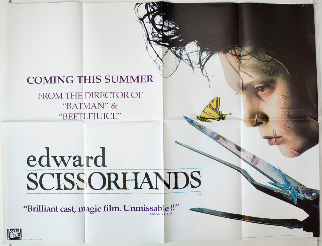 Edward Scissorhands   (Teaser / Advance Version)  Original British Quad Poster - Movie Poster