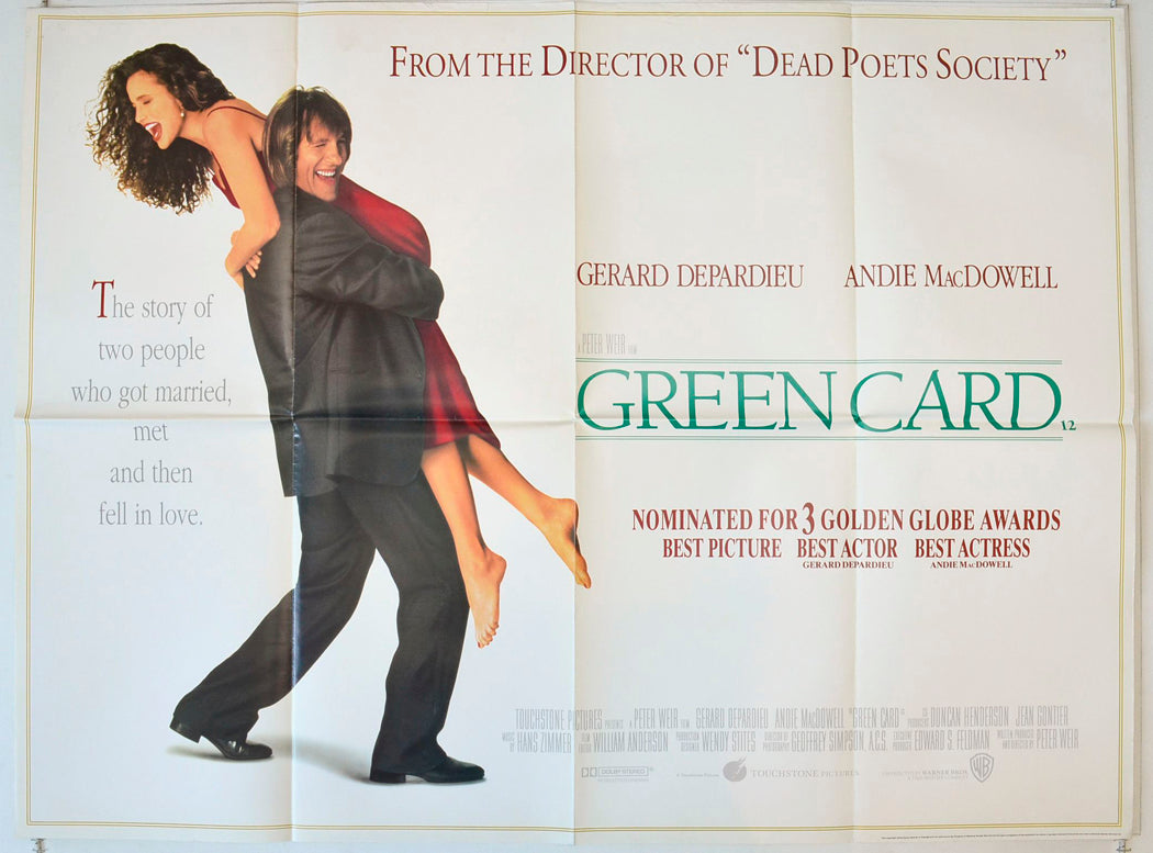 Green Card Original British Quad Poster - Movie Poster