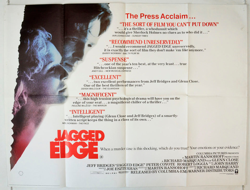 Jagged Edge  (Quotes Version)   Original British Quad Poster - Movie Poster