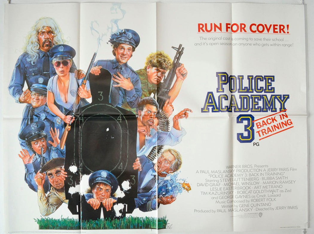 Police Academy 3 : Back In Training Original British Quad Poster - Movie Poster