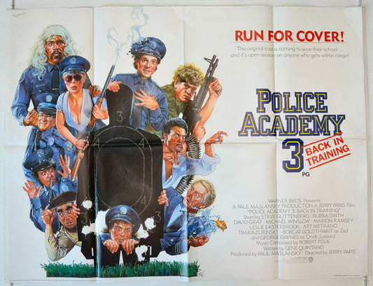 Police Academy 3 : Back In Training Original British Quad Poster - Movie Poster