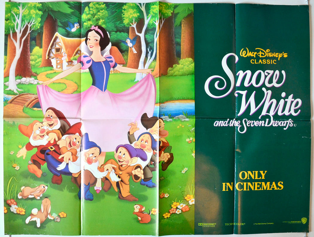 Snow White And The Seven Dwarfs   (1992 re-release)  Original British Quad Poster - Movie Poster