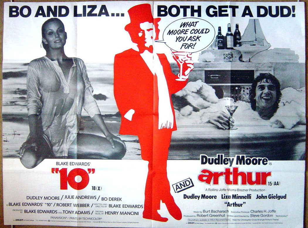 10 / Arthur  (Double Bill)  Original Quad Movie Poster  