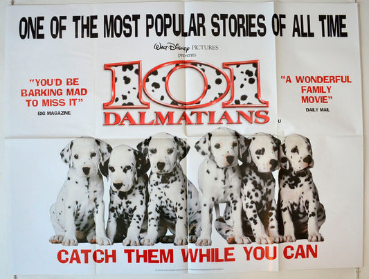 101 Dalmatians  (Live Action)  (Teaser / Advance Version)   Original British Quad Poster - Movie Poster