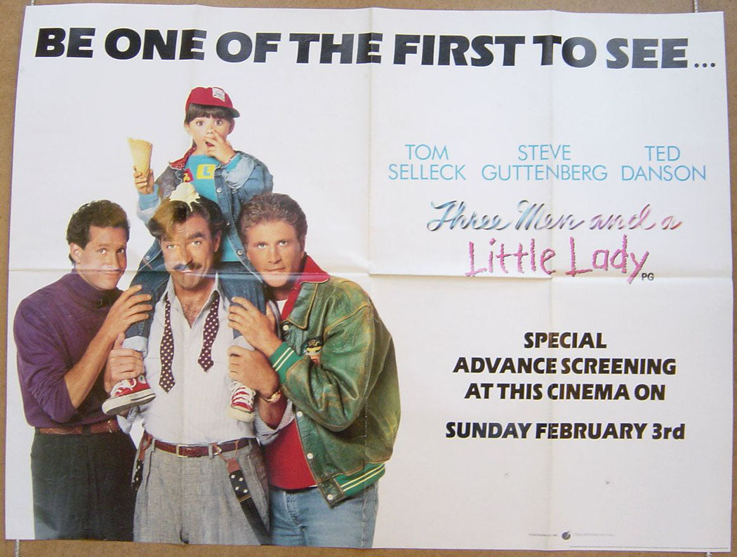 Three Men And A Little Lady  (Advance Version)  Original Quad Movie Poster  