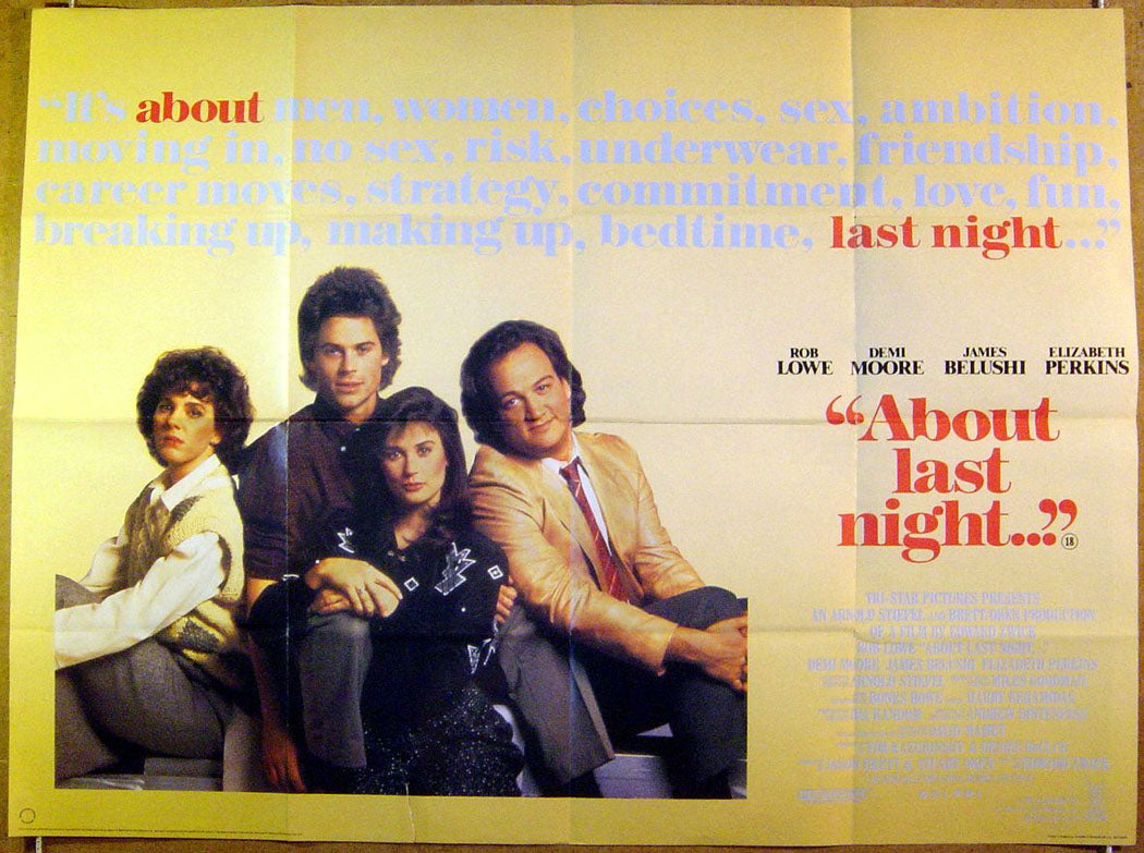 About Last Night  Original Quad Movie Poster  