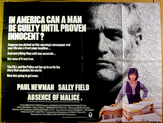 Absence Of Malice  Original Quad Movie Poster  