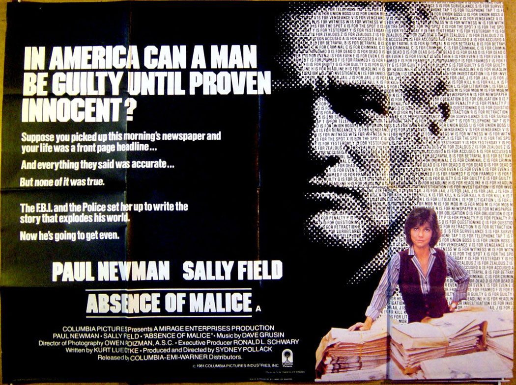 Absence Of Malice  Original Quad Movie Poster  