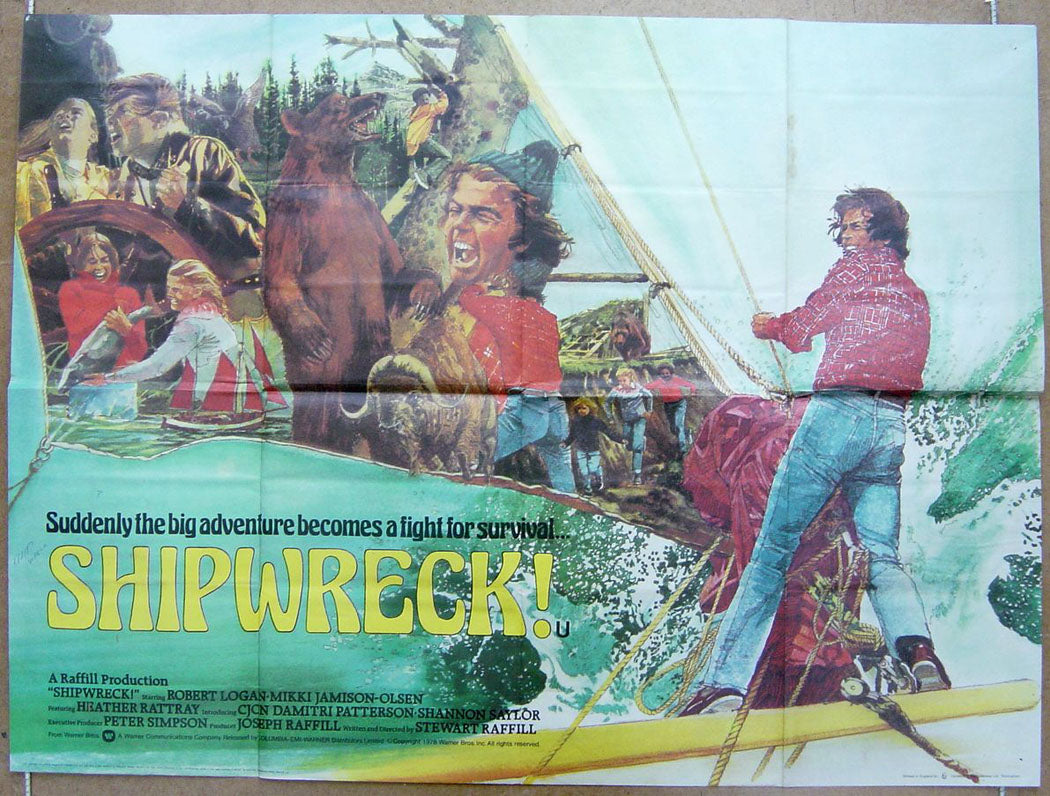 Shipwreck !  a.k.a. ADVENTURES OF THE WILDERNESS FAMILY : SHIPWRECK!  Original Quad Movie Poster  