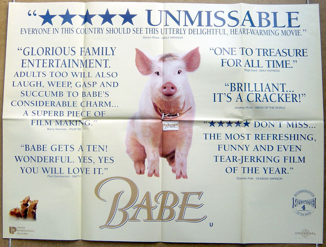 Babe  (Quotes Version)  Original Quad Movie Poster  