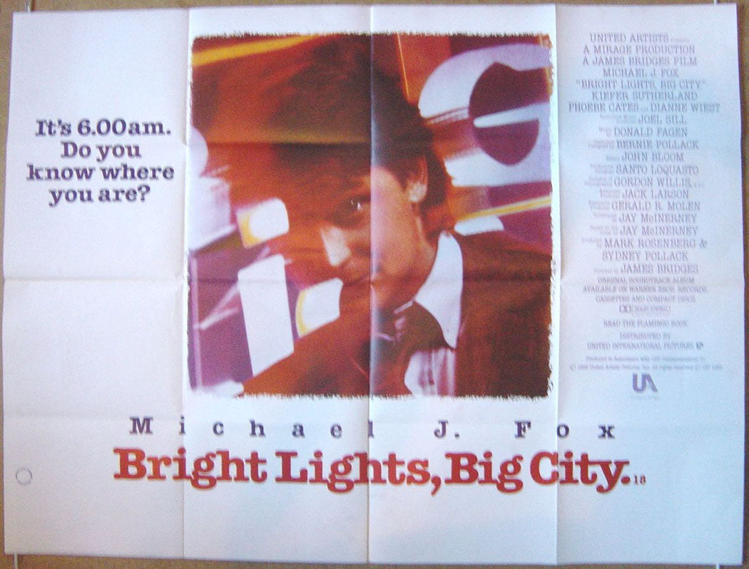 Bright Lights Big City  Original Quad Movie Poster  