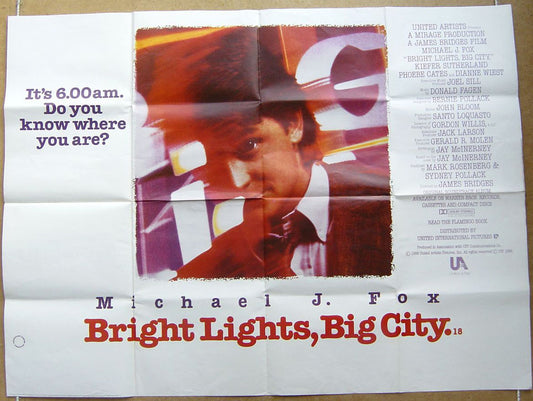 Bright Lights Big City  Original Quad Movie Poster  