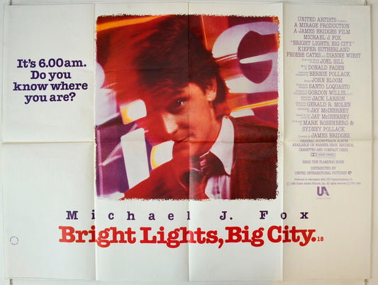 Bright Lights Big City Original British Quad Poster - Movie Poster