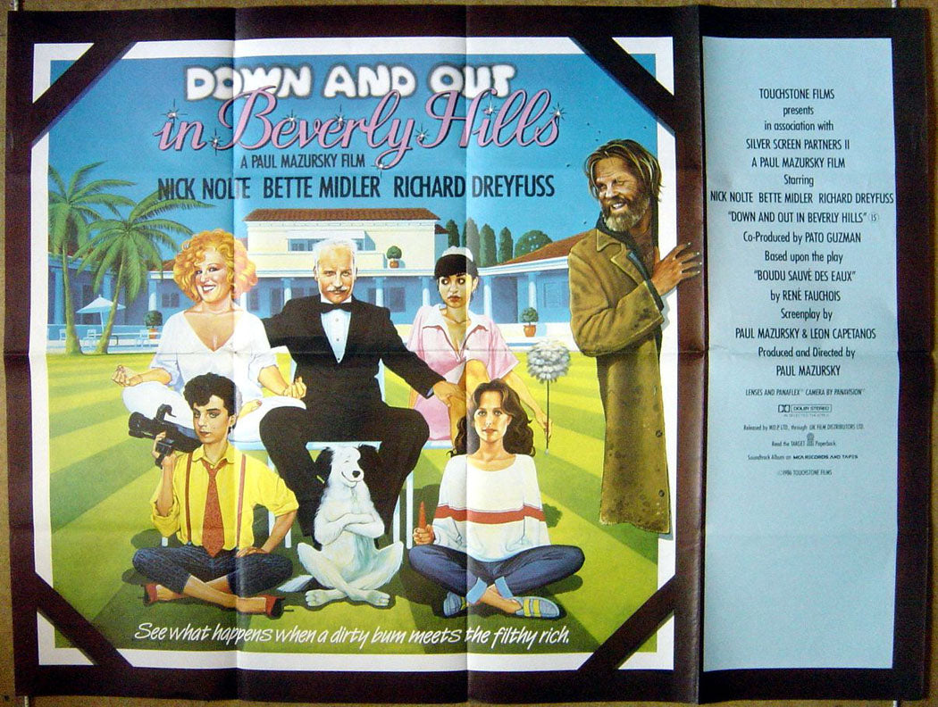 Down And Out In Beverly Hills  Original Quad Movie Poster  