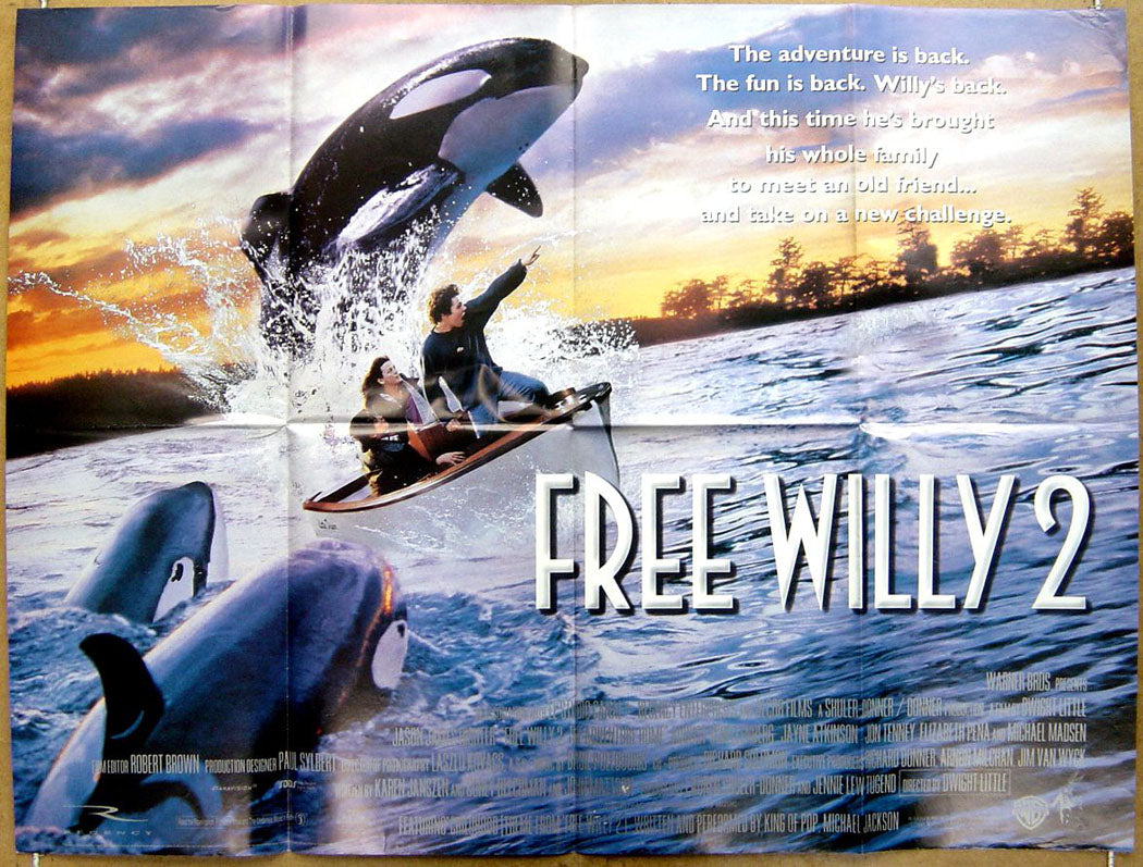 Free Willy 2  Original Quad Movie Poster  