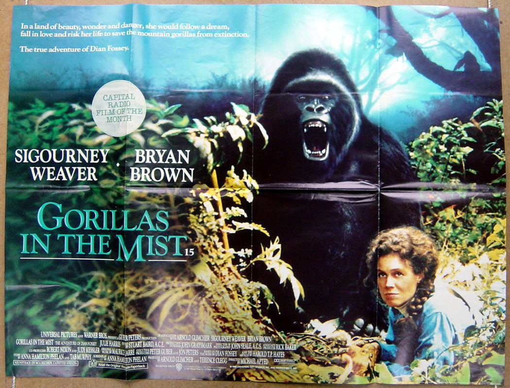 Gorillas In The Mist  Original Quad Movie Poster  