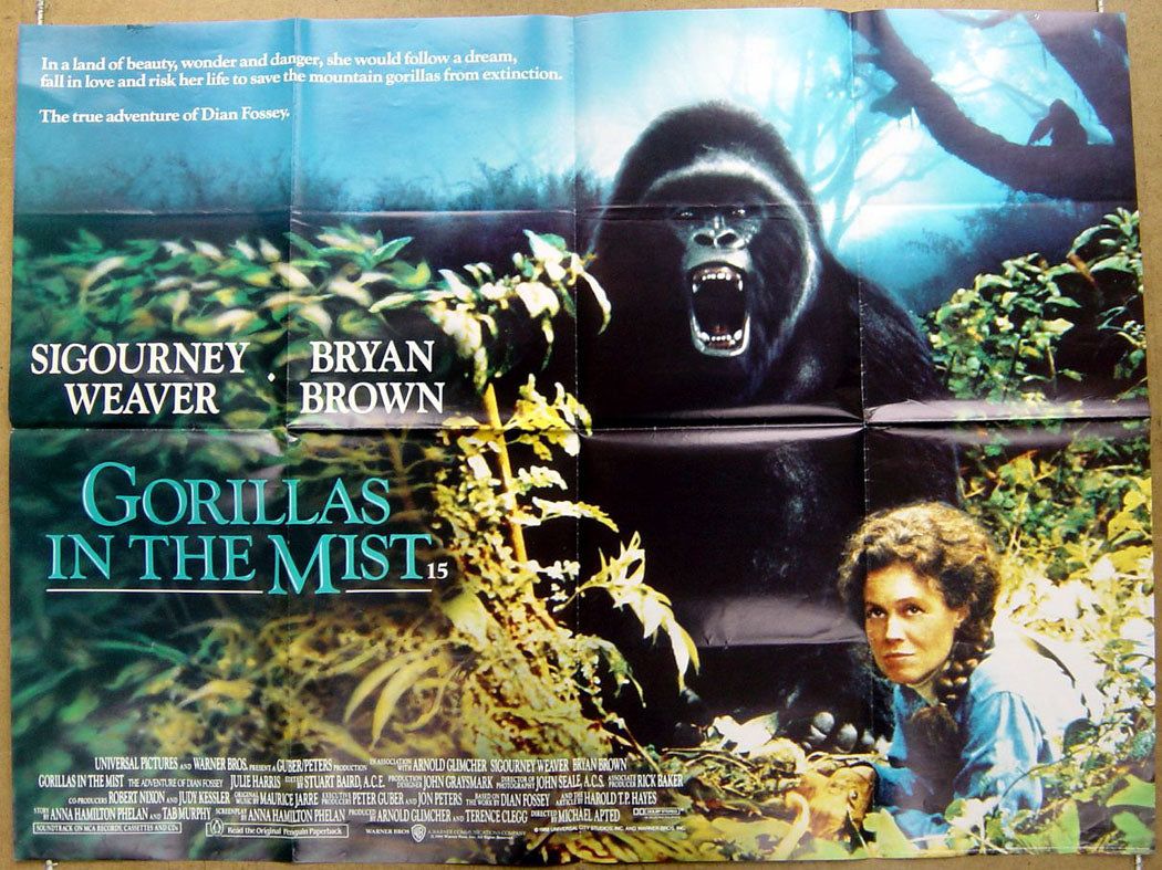 Gorillas In The Mist  Original Quad Movie Poster  