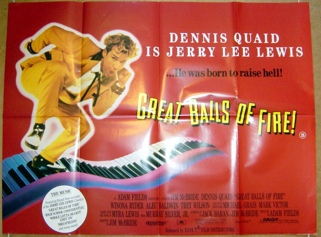 Great Balls Of Fire  Original Quad Movie Poster  