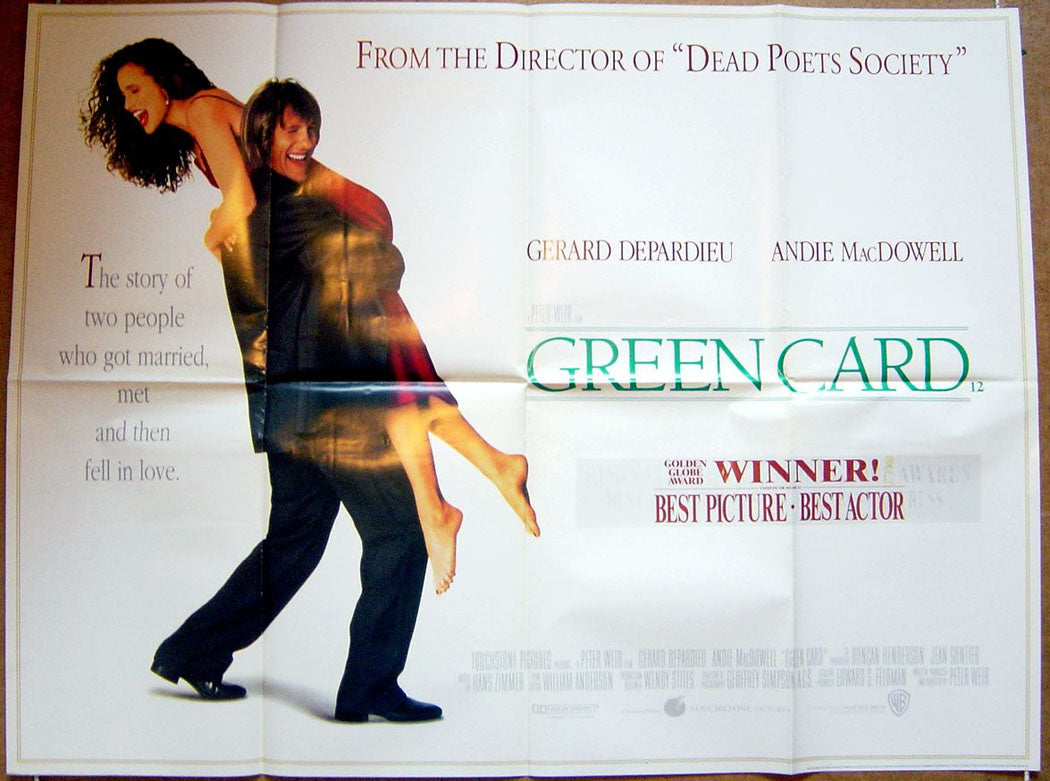 Green Card  Original Quad Movie Poster  