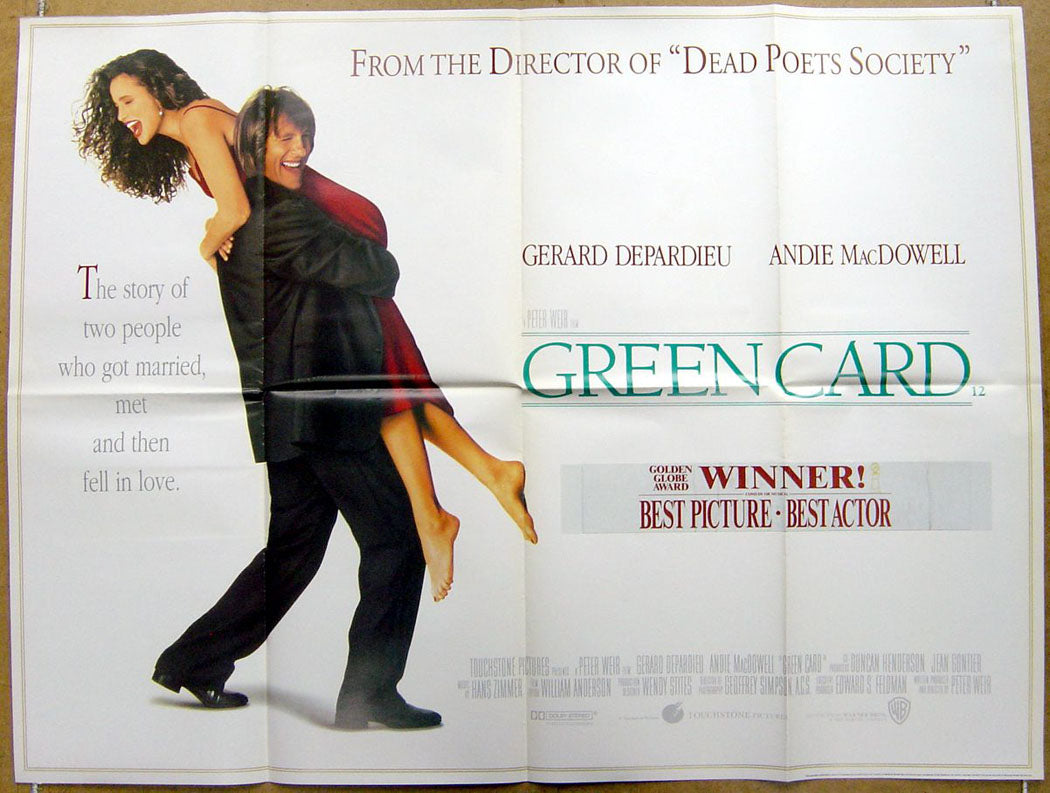 Green Card  Original Quad Movie Poster  