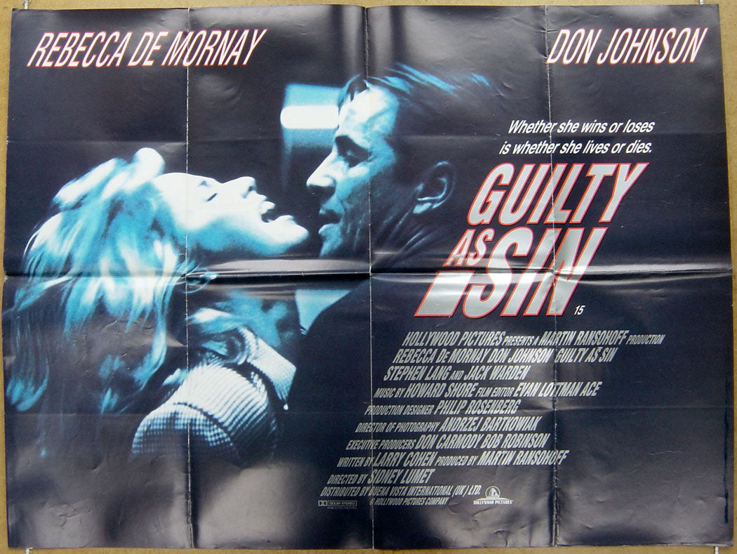 Guilty As Sin  Original Quad Movie Poster  