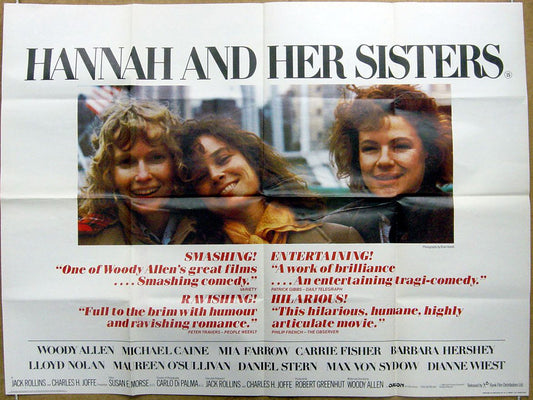 Hannah And Her Sisters  Original Quad Movie Poster  