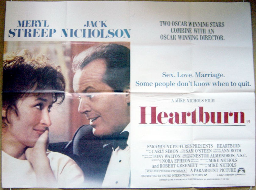 Heartburn  Original Quad Movie Poster  