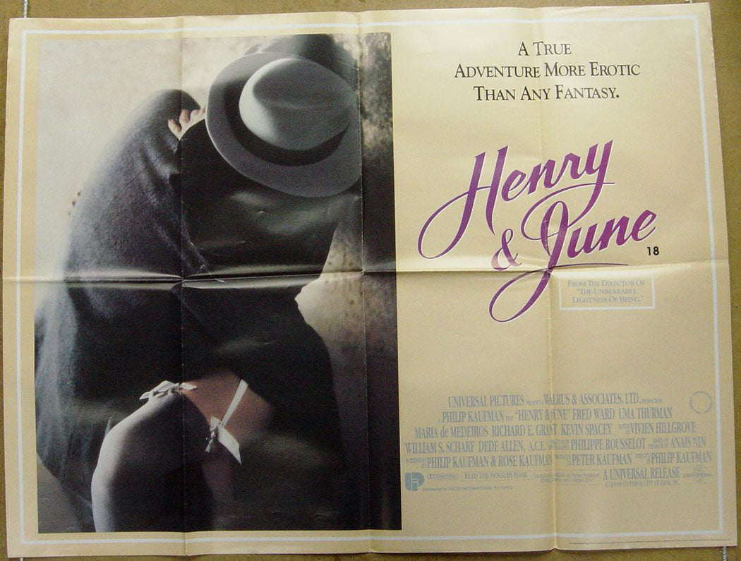 Henry And June  Original Quad Movie Poster  